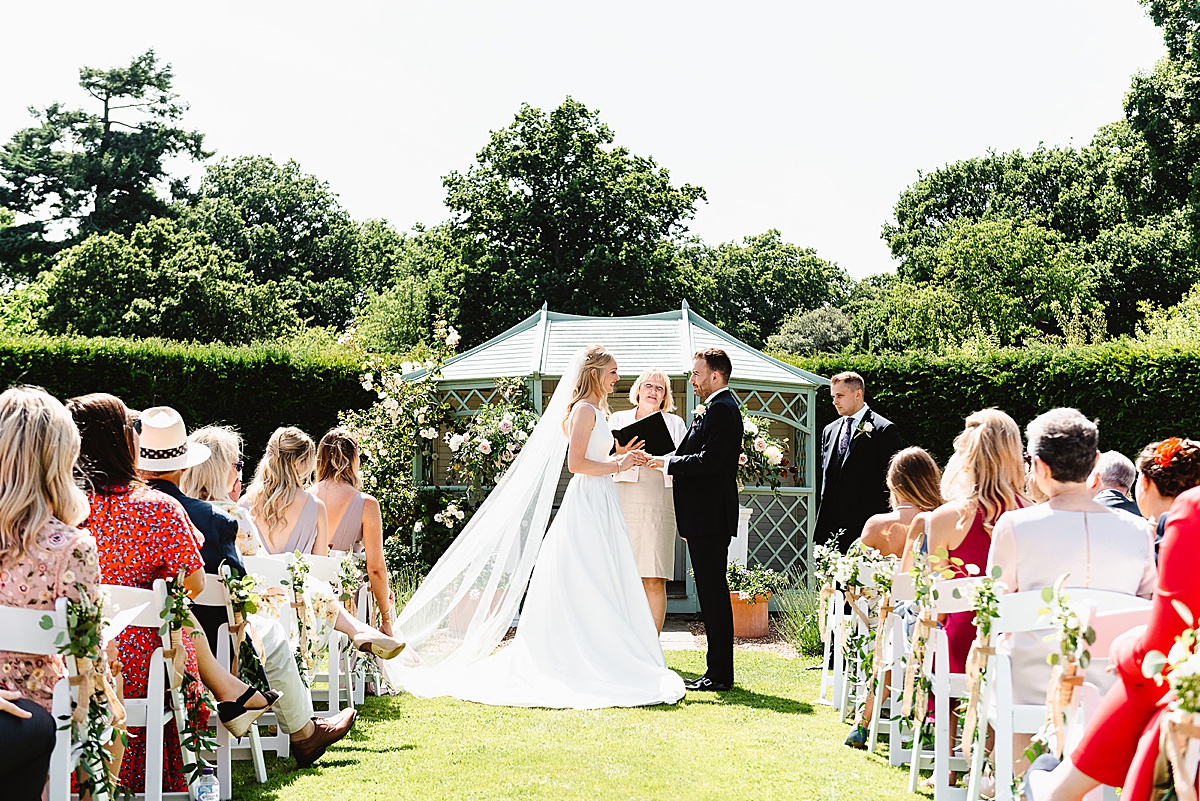 Outdoor wedding ceremony at Wadhurst Castle